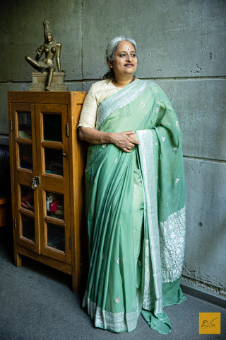 Girija Banarasi Georgette Handwoven Saree