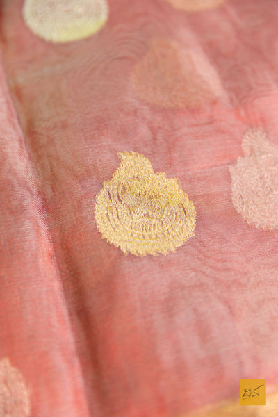 Bhairavi- Red Banarasi Tissue Organza Handwoven Saree