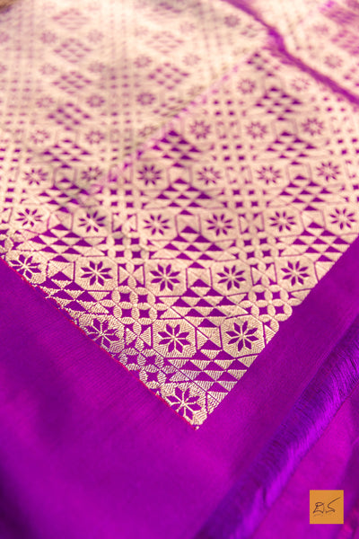 Upasana - Purple Banarasi Katan Silk Handwoven Saree