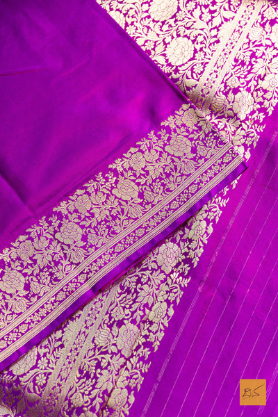 Upasana - Purple Banarasi Katan Silk Handwoven Saree
