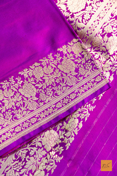 Upasana - Purple Banarasi Katan Silk Handwoven Saree
