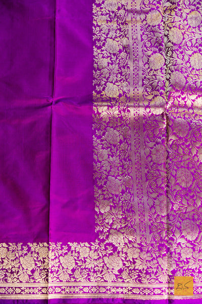 Upasana - Purple Banarasi Katan Silk Handwoven Saree