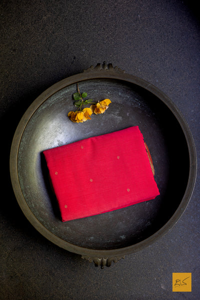 Dakshayini- Red Paithani Cotton Handwoven Saree