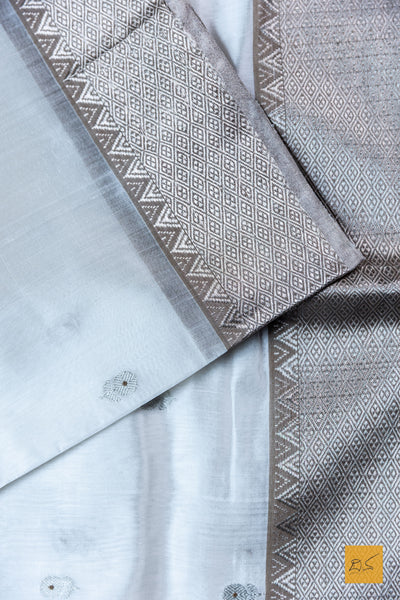 Mallige- White Chanderi Pure Silk Handwoven Saree