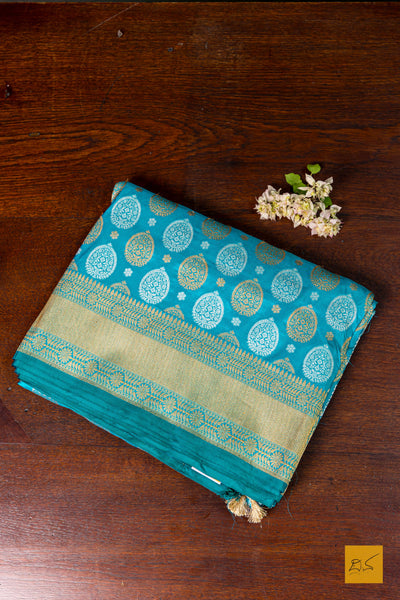 Bhanu- Sea Green Banarasi Katan Silk Handwoven Saree