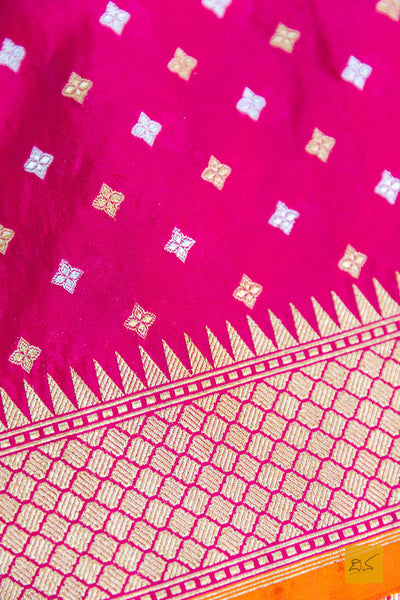 Damini - Dark Pink Banarasi Summer Silk Handwoven Saree
