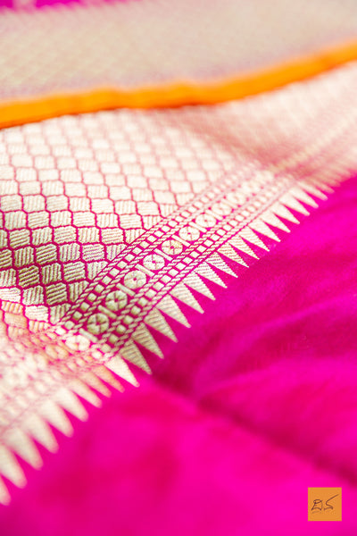 Damini - Dark Pink Banarasi Summer Silk Handwoven Saree