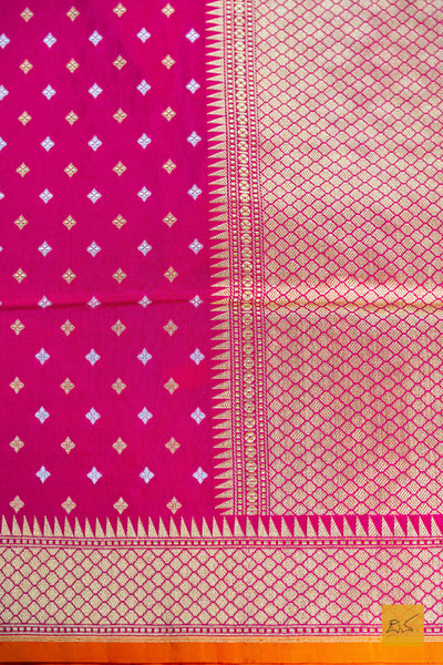 Damini - Dark Pink Banarasi Summer Silk Handwoven Saree
