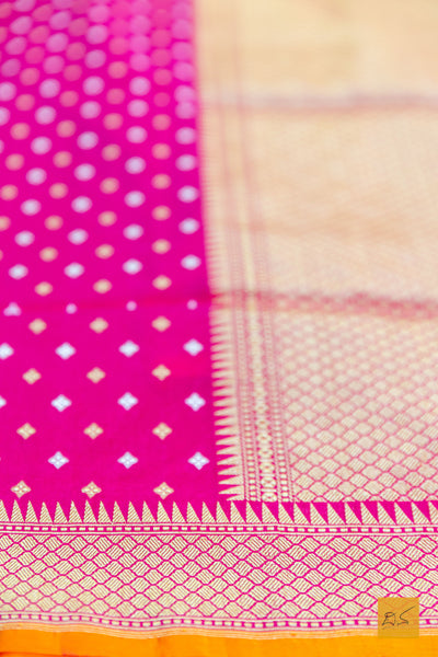 Damini - Dark Pink Banarasi Summer Silk Handwoven Saree