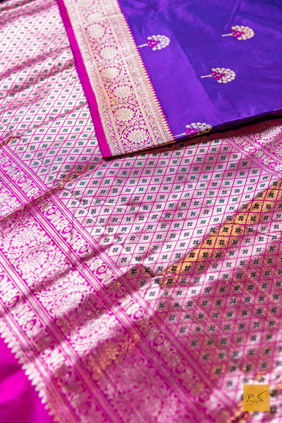 Vishnupriya- Purple Banarasi Katan Silk Handwoven Saree