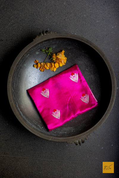 Malati- Pink Chanderi Pure Silk Handwoven Saree