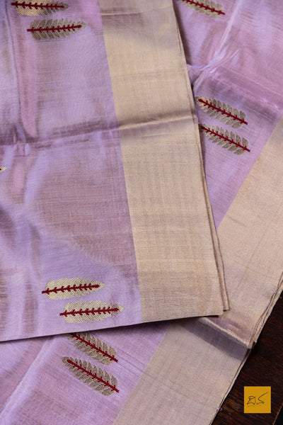Shriya- Baby Pink Chanderi Pure Silk Tissue Handwoven Saree