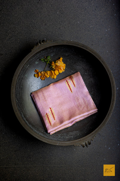 Shriya- Baby Pink Chanderi Pure Silk Tissue Handwoven Saree