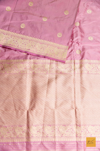 Indu- Pink Banarasi Katan Silk Handwoven Saree