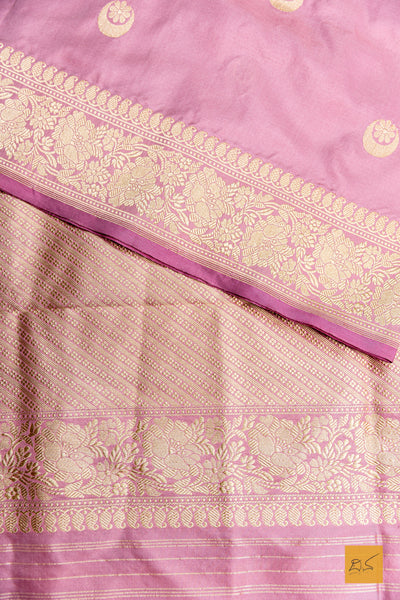 Indu- Pink Banarasi Katan Silk Handwoven Saree