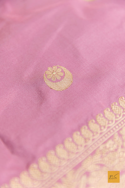 Indu- Pink Banarasi Katan Silk Handwoven Saree