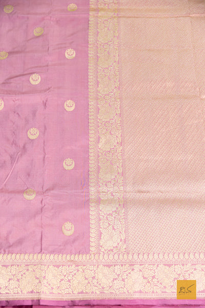 Indu- Pink Banarasi Katan Silk Handwoven Saree