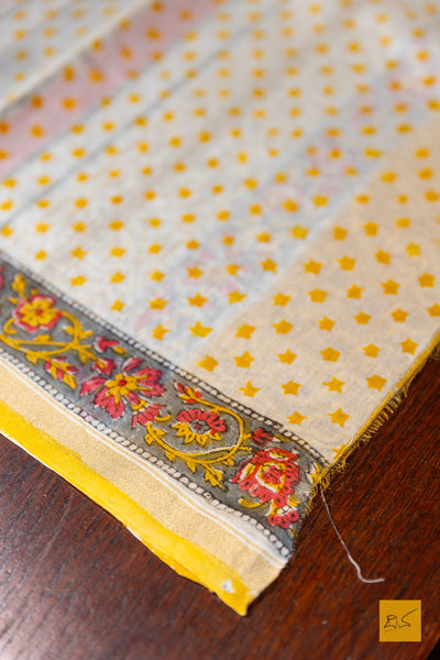 Samartya- Chanderi Block Printed Silk Cotton Saree