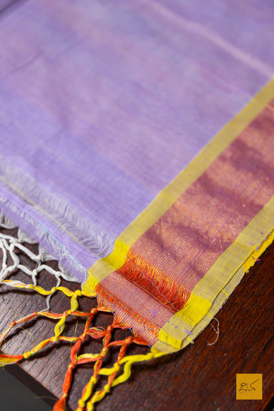 Hitaishi- Lavender Paithani Cotton Handwoven Saree