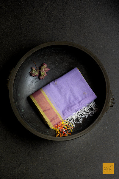 Hitaishi- Lavender Paithani Cotton Handwoven Saree