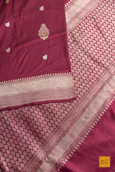 Gautami- Brown Banarasi Chiniya Silk Handwoven Saree