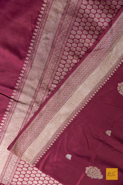 Gautami- Brown Banarasi Chiniya Silk Handwoven Saree