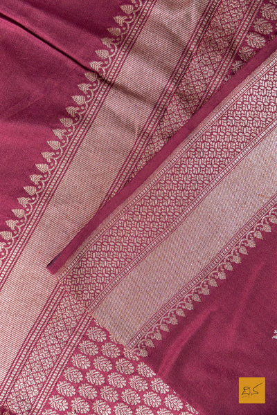 Gautami- Brown Banarasi Chiniya Silk Handwoven Saree