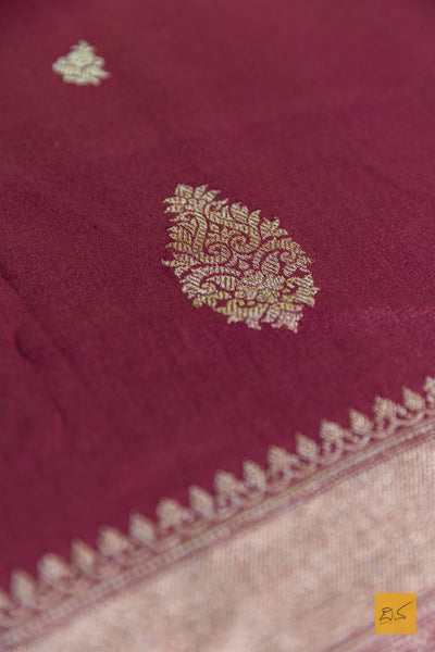 Gautami- Brown Banarasi Chiniya Silk Handwoven Saree