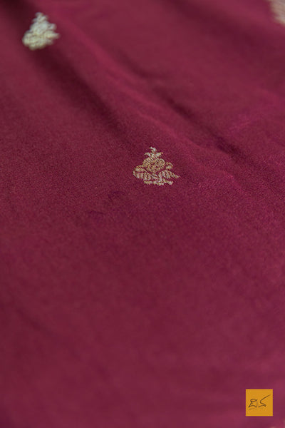 Gautami- Brown Banarasi Chiniya Silk Handwoven Saree