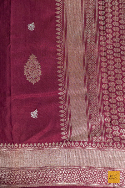Gautami- Brown Banarasi Chiniya Silk Handwoven Saree