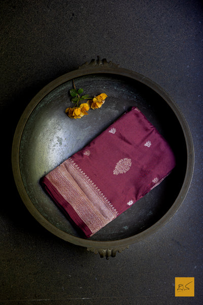 Gautami- Brown Banarasi Chiniya Silk Handwoven Saree