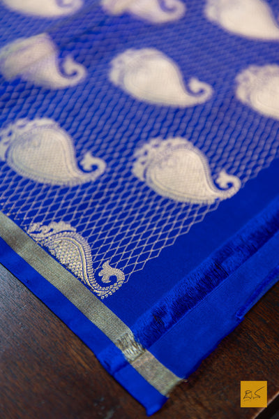 Madhurya- Royal Blue Banarasi Satin Silk Handwoven Saree