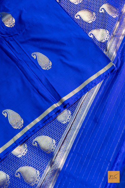 Madhurya- Royal Blue Banarasi Satin Silk Handwoven Saree