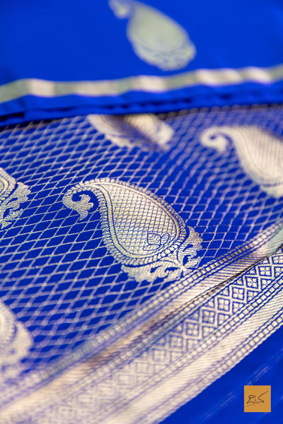 Madhurya- Royal Blue Banarasi Satin Silk Handwoven Saree