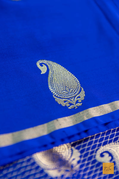 Madhurya- Royal Blue Banarasi Satin Silk Handwoven Saree