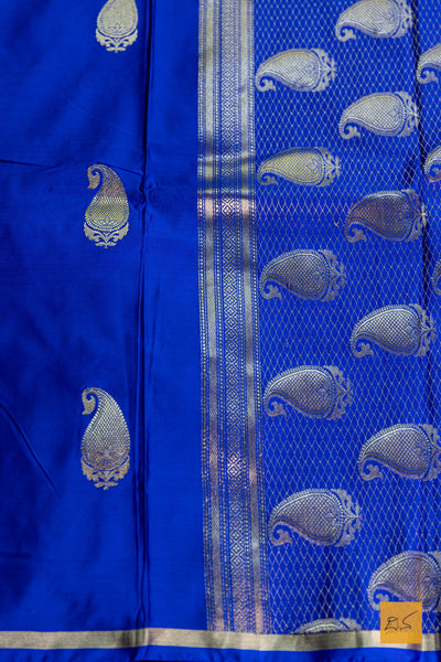 Madhurya- Royal Blue Banarasi Satin Silk Handwoven Saree