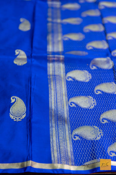 Madhurya- Royal Blue Banarasi Satin Silk Handwoven Saree