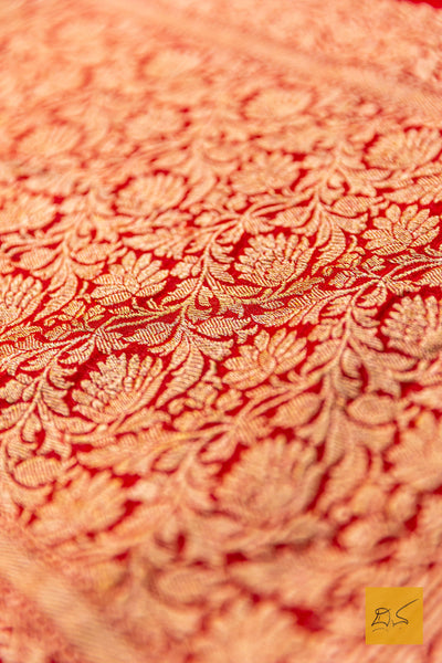 Rudrapriya- Red Banarasi Georgette Handwoven Saree