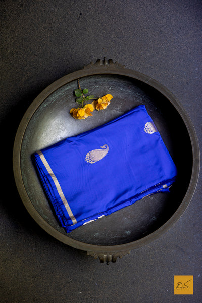 Madhurya- Royal Blue Banarasi Satin Silk Handwoven Saree