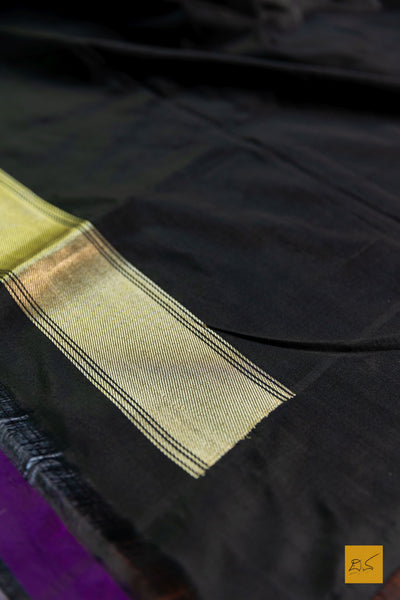 Mandakini- Cream & Black Banarasi Tissue Katan Silk Handwoven Saree