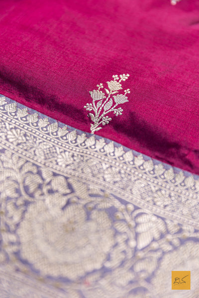 Adilakshmi- Maroon Banarasi Katan Silk Handwoven Saree