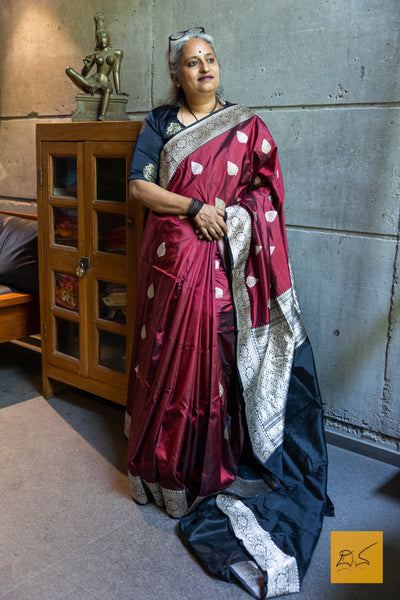 Indian wedding, festivals, handwoven saree for classical music singers, dancers, architects, saree connoisseurs, saree collectors, brides, bridesmaids. This is a pure katan silk saree which has a very soft drape and can be accessorised with diamonds, peals, precious stone jewellery depending on the occasion. Looks dressy with a gajra too. Traditional yet contemporary in its look.