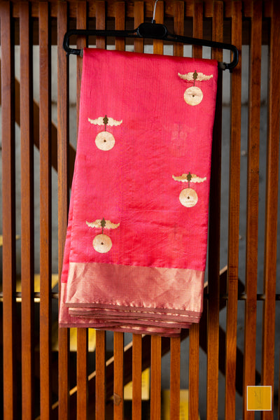 Who does not love Red? This crimson red chanderi silk saree is a must for your wardrobe. The eknaliya buttas complete the saree look. Very soft and easy to drape. This saree suits both formal and informal occasions.   Fabric- Pure silk