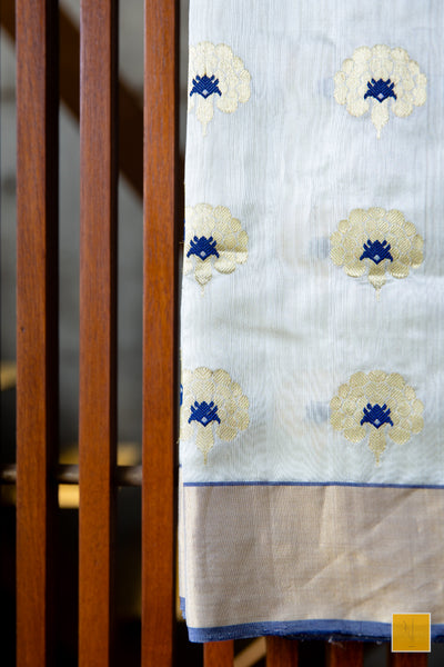 This is a gorgeous Handwoven Chanderi Silk Saree With Meenakari Buttas. New trend of Silk Saree designs, Silk Saree for artists, art lovers, architects, saree lovers, Saree connoisseurs, musicians, dancers, doctors, Silk Saree, indian saree images, latest sarees with price, only saree images, new Silk saree design.
