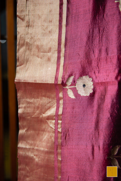 This is a gorgeous Handwoven Chanderi Silk Saree With Meenakari Buttas. New trend of Silk Saree designs, Silk Saree for artists, art lovers, architects, saree lovers, Saree connoisseurs, musicians, dancers, doctors, Silk Saree, indian saree images, latest sarees with price, only saree images, new Silk saree design.