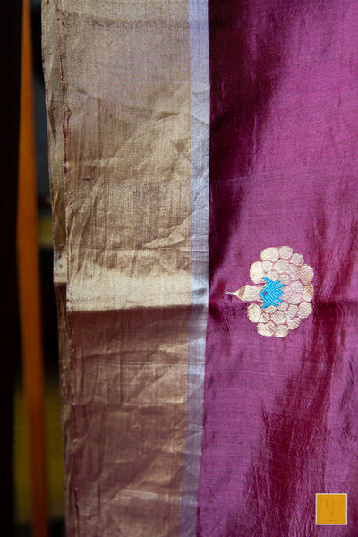 This is a gorgeous Handwoven Chanderi Silk Saree With Meenakari Buttas. New trend of Silk Saree designs, Silk Saree for artists, art lovers, architects, saree lovers, Saree connoisseurs, musicians, dancers, doctors, Silk Saree, indian saree images, latest sarees with price, only saree images, new Silk saree design.