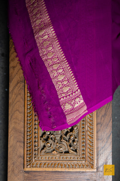 She is the successful one!  Presenting this lovely banarasi georgette saree in the shades of grey and pink. The sari has small buttas woven in cutwork style making it apt for this upcoming wedding and festive season. We would suggest minimal accessories. What will be your choice of accessories for this saree?