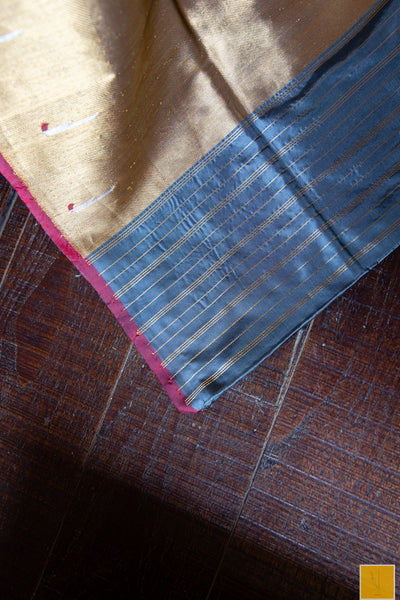 This is a gorgeous Banarasi katan silk handwoven saree with paithani muniya border and intricate kadhwa weave and meenakari buttas. New trend of Silk Saree designs, Silk Saree for artists, art lovers, architects, saree lovers, Saree connoisseurs, musicians, dancers, doctors, Silk Saree, indian saree images, latest sarees with price, only saree images, new Silk saree design.
