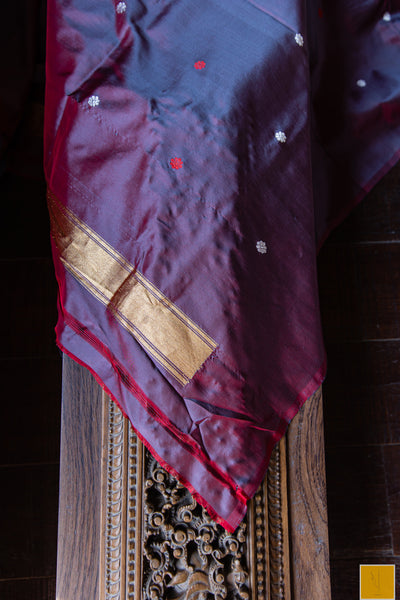 This is a gorgeous Banarasi katan silk handwoven saree with paithani muniya border and intricate kadhwa weave and meenakari buttas. New trend of Silk Saree designs, Silk Saree for artists, art lovers, architects, saree lovers, Saree connoisseurs, musicians, dancers, doctors, Silk Saree, indian saree images, latest sarees with price, only saree images, new Silk saree design.