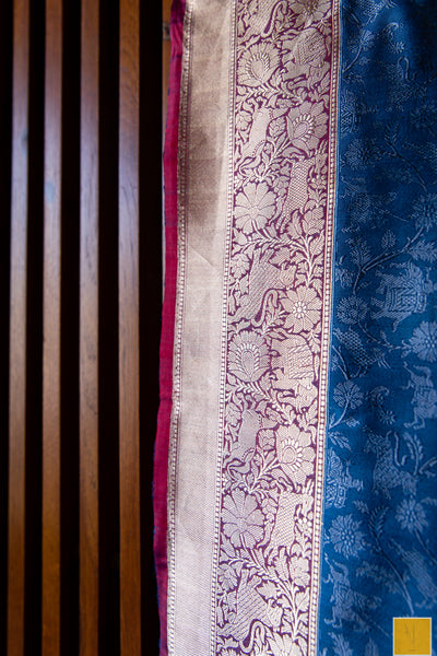 This is a beautiful Banarasi katan silk handwoven saree with intricate shikargah weave. Soft and easy to drape. New trend of Silk Saree designs, Silk Saree for artists, art lovers, architects, saree lovers, Saree connoisseurs, musicians, dancers, doctors, Silk Saree, indian saree images, latest sarees with price, only saree images, new Silk saree design.